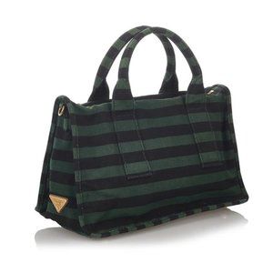 Prada Canapa Righe Stripe Satchel